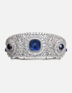 The Vladimir Sapphire Kokoshnik Tiara 925 Fine Silver Handcrafted Antique Jewel - Picture 1 of 4