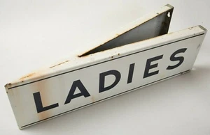 Stahl Flansch Porzellan Damen Toilette Schild (N2L) Tankstelle LKW Haltestelle - Bild 1 von 12