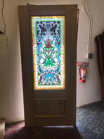 BEAUTIFUL STAINED GLASS ESTATE ENTRY DOOR WITH SAFETY GLASS - JHL2147-78 Cover