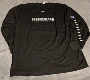 Camiseta De Colección Reebok Milwaukee Bucks Baloncesto Negra Manga Larga 3XL Alta Rara - Imagen 1 de 4