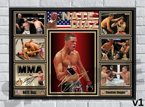 Nate Diaz UFC MMA Memorabilia/Sammlerstück/Geschenk A4/A3 signiert #291 - Bild 1 von 8