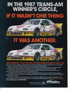 Mercury Merkur XR4Ti 1987 anuncio impreso/gran arte/SCCA transmisión Scott Pruett - Imagen 1 de 1