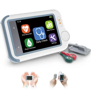 Portable 2 in 1 EKG Monitor + Pulse Oximeter for Home use Track Heart Rate SpO2 - Picture 1 of 10