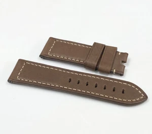 Genuine New Panerai 24mm x 22mm Brown Leather Regular Band Strap - Picture 1 of 3