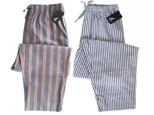 A0105 Nautica NEU Herren Kordelzug 3-Pocket gestreift gewebt Schlaf Lounge Hose L - Bild 1 von 15