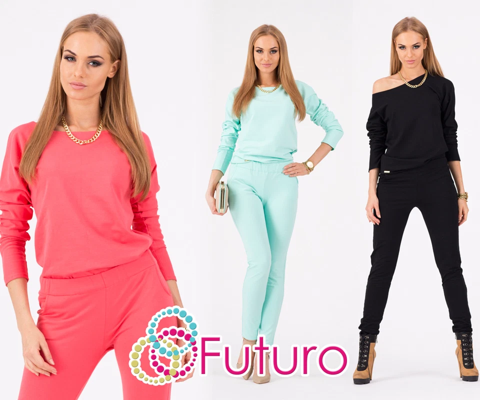 UK Womens 2 Piece Set Top + Trousers Casual Activewear Jumpsuit Sizes 8-10 FA316 - image 1 of 1