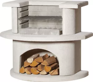 Buschbeck Grillbar Venedig weiss / weiss BBQ Kohlegrill Holzgrill Feuerstelle Fe - Bild 1 von 1