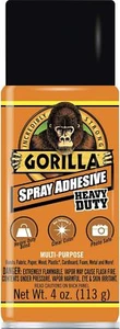 Gorilla Heavy Duty Spray Adhesive, Multipurpose and Repositionable, 4 Oz, Clear - Picture 1 of 1