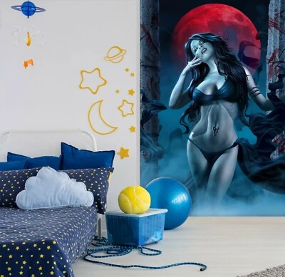 3D Mond Frau ZHUC030 Tapete Wandbild Fototapete Tom Wood Zoe - Bild 1 von 4