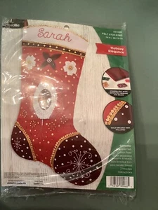 Bucilla Felt Applique Stocking Kit - Holiday Elegance 18" - Picture 1 of 3