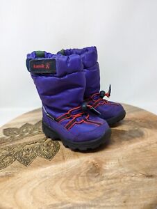 Kamik Boots Childrens 7C Purple Dri Defense Waterproof Pull On Snow Toggle Shoes