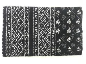 Handmade Bagru Black Queen Quilt, Vintage Kantha Throw Blanket, King Size Kantha - Picture 1 of 4