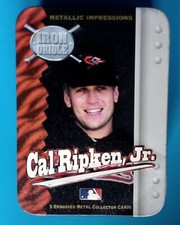 1995 Metallic Impressions Cal Ripken Jr - Set 5 Metal Cards in Original Tin