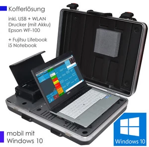 Office on the Go Pro Suitcase i5 FSC Notebook SSD Printer Epson WF100 Windows 10 - Picture 1 of 12