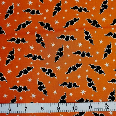 Henry Glass BATS Brilla en la Oscuridad Tela 100% Algodón FQ HY BTY Por Yarda Foto 1 de 4