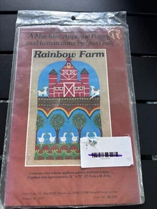 NIP Machine Applique Rainbow Farm Pattern Yours Truly VINTAGE 11" BY 19" - Bild 1 von 4