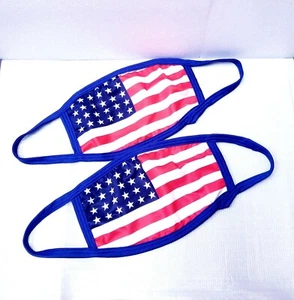 Máscaras faciales lavables reutilizables para adultos American Flag, lote de dos - Imagen 1 de 5