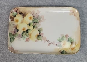 Antik PL Limoges Frankreich Porzellan handbemalt 7,75" Waschtisch Tablett * Fehler - Bild 1 von 7