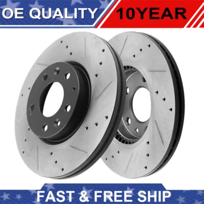 Rotores de freno delanteros para Ford Fusion Lincoln MKZ Milan Mazda 6 perforados y ranurados Foto 1 de 4