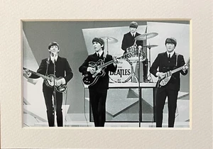 Early 1960's Beatles Photo Reproduction Matted Black White - Picture 1 of 1