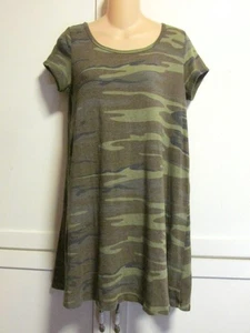 Used Z Supply Camo Green Casual Cotton Blend Dress - Well Worn Thin - Damen S - Bild 1 von 3