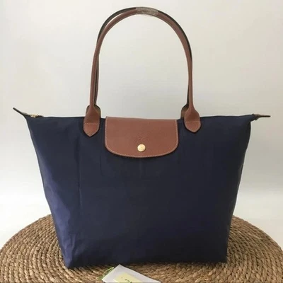 Новый Longchamp Le Pliage сумка с короткими ручками путешествий наплечная сумка нейлона Дамская сумка большой темно-синий L - Изображение 1 из 4