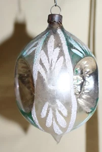 Adorno de Navidad vintage grande de vidrio de mercurio triple sangría lágrima pulido - Imagen 1 de 4