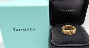 Tiffany & Co 18k Gelbgold Somer Mesh Herz Ring, Größe 5 - 7g - Bild 1 von 8