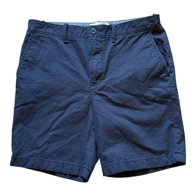 Pantalones Cortos de Algodón Penguin Para Hombre Azul Marino Frente Plano Talla 31" Entrepierna 8" Foto 1 de 4