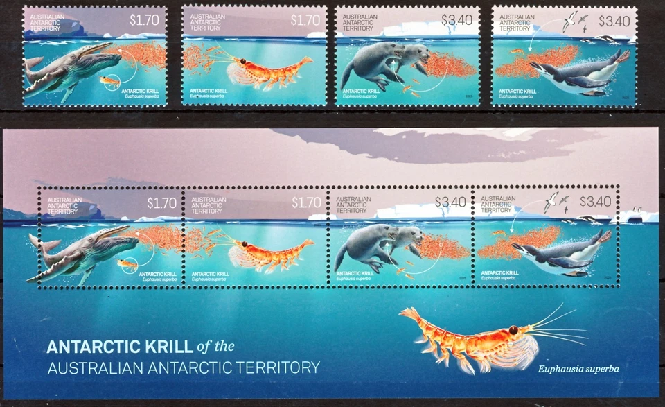 A.A.T. AUSTRALIAN ANTARCTIC TERRITORY 2025, ANTARCTIC KRILL Set & Minisheet** - Bild 1 von 1