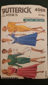 Vestido/pantalones/top Butterick Classics 4086 12-14-16 Butterick - Imagen 1 de 5