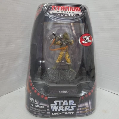 Figura de acción fundida a presión Star Wars BOSSK Titanium Series Hasbro 2006 nueva con pantalla Foto 1 de 4
