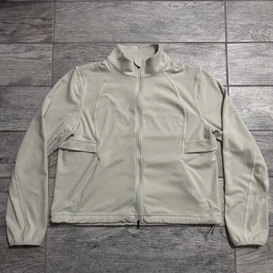 Lululemon belüftende UV-Schutz-Laufjacke durchgehender Reißverschluss Knochen Größe 12 Fitnessstudio - Bild 1 von 11
