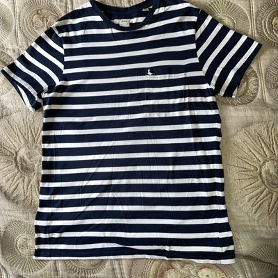 Jack Wills Ladies Size Small Short Sleeve T-shirt Navy & White Striped Cotton - Image 1 of 4