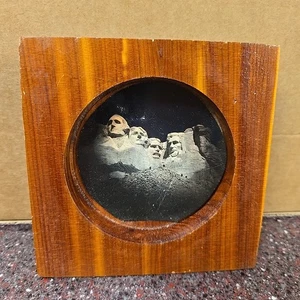 Vintage Foto Bild Fund Schnappschuss South Dakota Mount Rushmore Holzblock - Bild 1 von 8