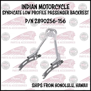 INDIAN OEM 2025 SCOUT SYNDICATE RESPALDO DE PASO DE BAJO PERFIL, CHRM P/N 2890256-156 - Imagen 1 de 4