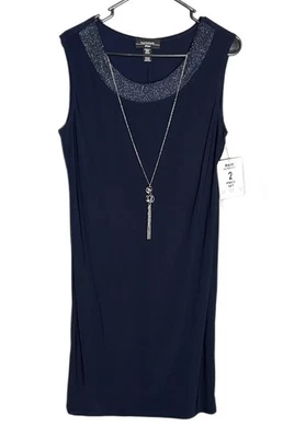 NWT R&M Richards Stretch Shift Dress with Sparkles & Jewel Neckless Size 10P - Image 1 of 4