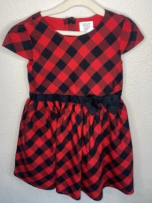 Vestido Carters Just One You Ocasión Especial Tartán Rojo/Negro Niña Pequeña Talla 3T Foto 1 de 4