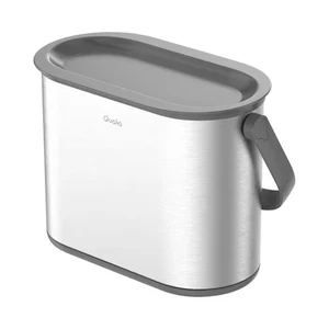 1 Gal. Stainless Steel Slim Multi-Purpose Countertop Compost Trash Can with Gray - Picture 1 of 7