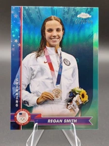 2024 Topps Chrome U.S. Olympic REGAN SMITH Aqua Refractor /199 - Picture 1 of 2