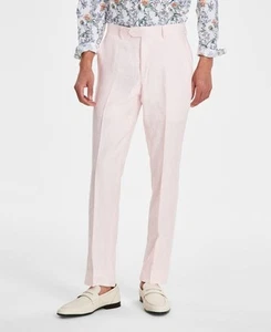 Bar III Dress Linen Pants Men's 32x34 Solid Pink Slim-Fit Linen MLCOPC1Y0071 - Picture 1 of 8