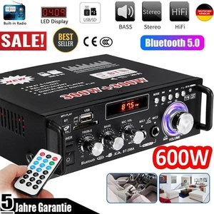 600W HiFi-Verstärker 220V Bluetooth Mini Endstufe USB SD AUX Musik Sound Party - Bild 1 von 16