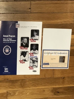 LARRY DOBY SIGNED 98 HALL OF FAME ANNUAL PROGRAM SUTTON MAC PHAIL ROGAN STEINER - Image 1 of 4