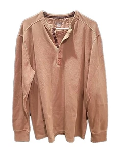 Camisa Henley 32 Bar Azul Para Hombre Manga Larga Marrón 100% Algodón Talla Grande - Imagen 1 de 13