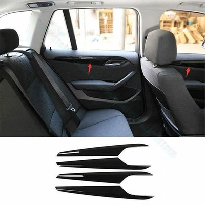 Ajuste para BMW X1 E84 2010-2014 2015 ABS negro interior panel puerta cubierta embellecedor 4 piezas Foto 1 de 4