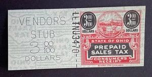 Ohio State Revenue - $3.00 Sales Tax Entire - Reserve Litho #L-LTNU-3470 - OH - Picture 1 of 1