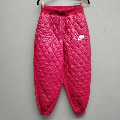 Брюки женские Nike XS розовые стеганые свободного покроя для бега CJ6256-620 Swoosh с подкладкой теплые - Изображение 1 из 4