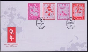 NEW ZEALAND 2022 Year of the Rabbit 2023, Set of 4 on FDC - Picture 1 of 1