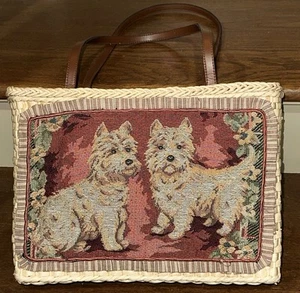 Borsa/Westies vintage Cappelli donna paglia 14" x 10" x 4" doppio manico - Foto 1 di 8