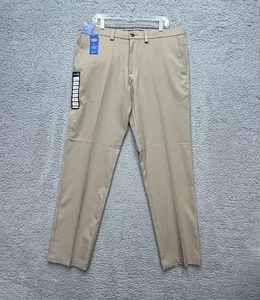 Haggar Cool Right Performance Flex Anzughose Herren 36 x 32 khaki gerade Passform neu mit Etikett - Bild 1 von 14